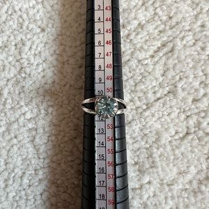 925 Sterling Silver blue topaz ring